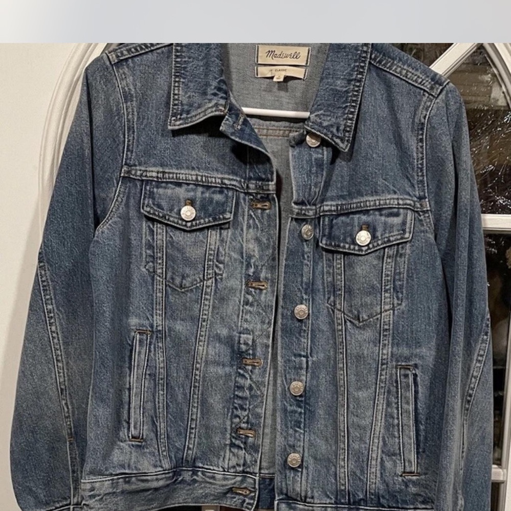 Madewell Classic Denim Jacket Womens M Retro Metal Buttons Stone Washed Comfy